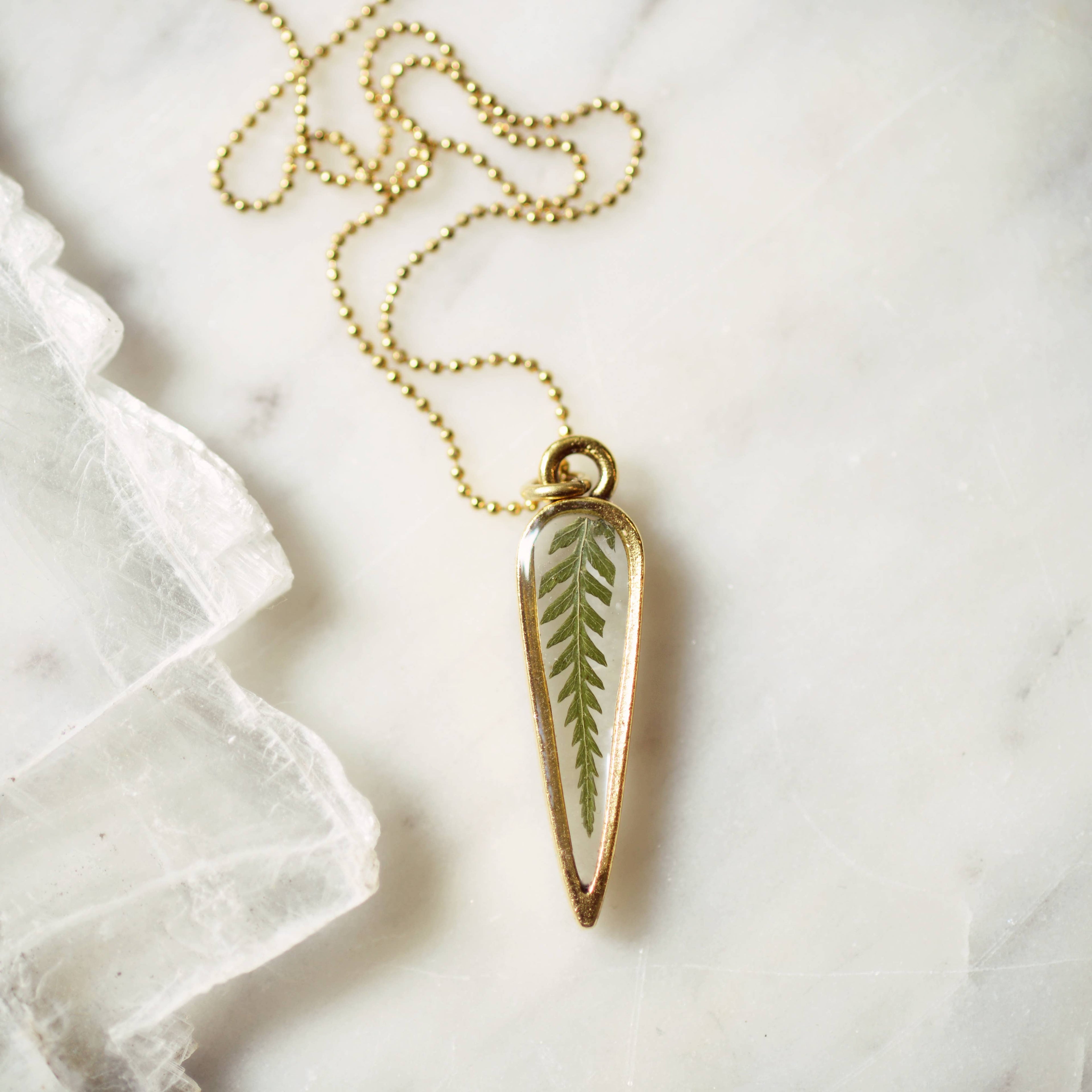 The Pressed Fern Spike Necklace