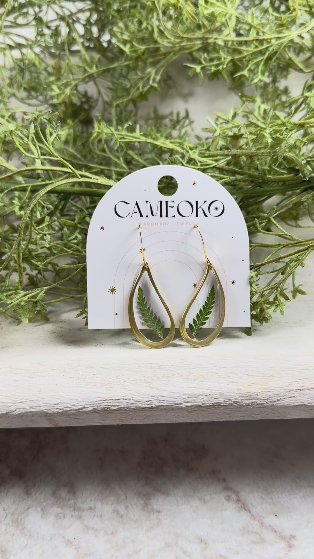 Pressed Fern Earrings, Teardrop